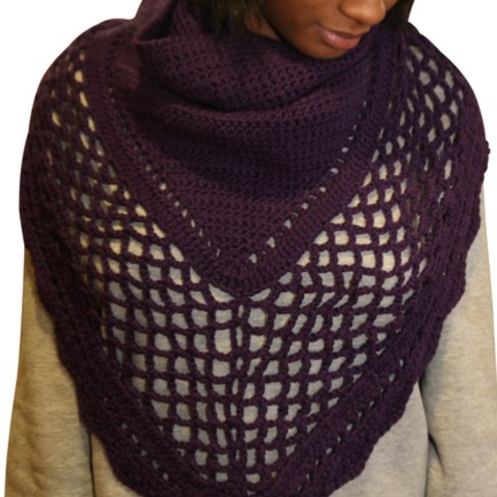 Handcrafted Aestlight-Style Shawl Scarf Wrap in Purple Paradise NEW - Picture 2 of 9